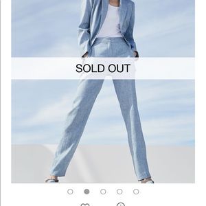 Elie Tahari light blue linen suit pants